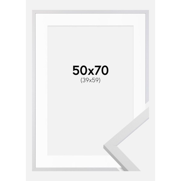 Cadre Blanc 50×70 cm avec Passe-partout 40×60 cm | Manufacture Arssans