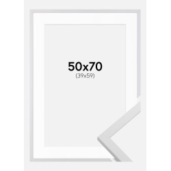 Cadre Blanc 50×70 cm avec Passe-partout 40×60 cm