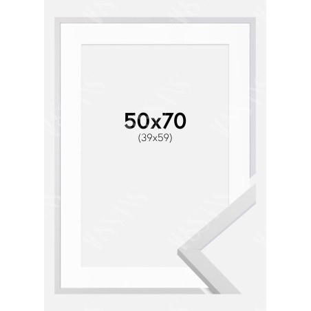Cadre Blanc 50×70 cm avec Passe-partout 40×60 cm — Manufacture Arssans