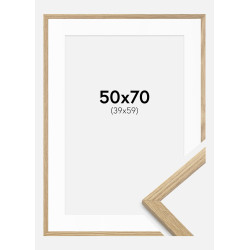Cadre Chêne 50×70 cm avec Passe-partout 40×60 cm