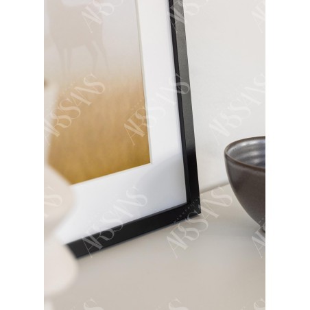 Cadre Noir 45×60 cm avec Passe-partout 30×45 cm