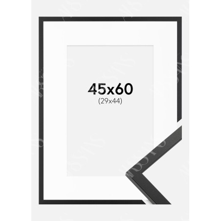 Cadre Noir 45×60 cm avec Passe-partout 30×45 cm — Manufacture Arssans