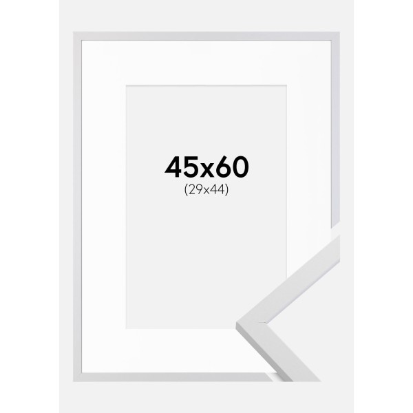 Cadre Blanc 45×60 cm avec Passe-partout 30×45 cm | Manufacture Arssans