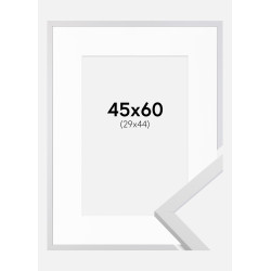 Cadre Blanc 45×60 cm avec Passe-partout 30×45 cm