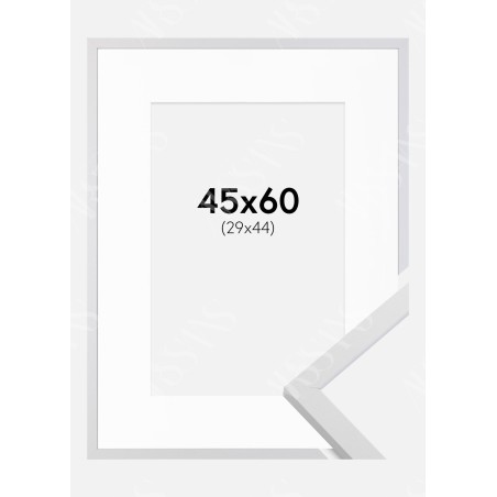 Cadre Blanc 45×60 cm avec Passe-partout 30×45 cm — Manufacture Arssans