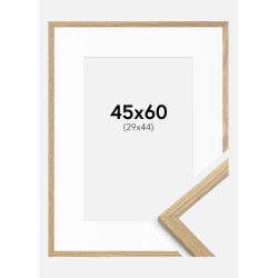 Cadre Chêne 45×60 cm avec Passe-partout 30×45 cm