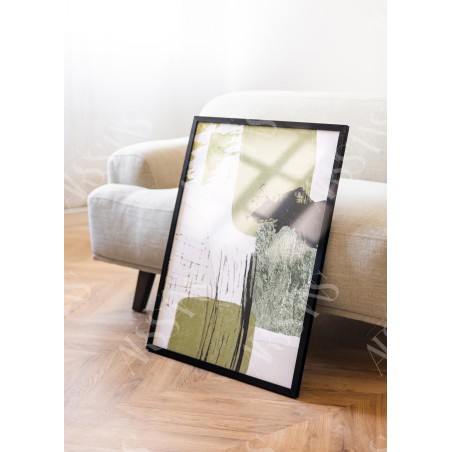Cadre Noir 60x90 cm avec Passe-partout 40x70 cm