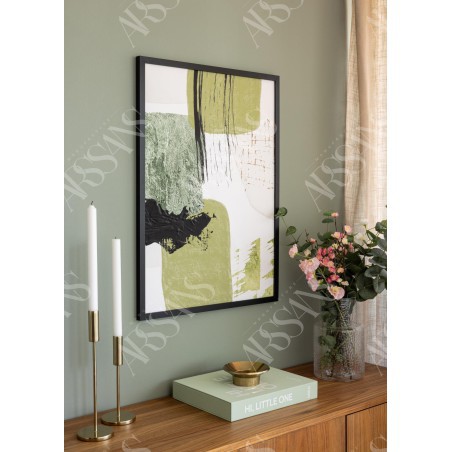 Cadre Noir 60x90 cm avec Passe-partout 40x70 cm