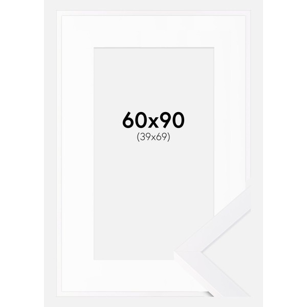 Cadre Blanc 60x90 cm avec Passe-partout 40x70 cm | Manufacture Arssans