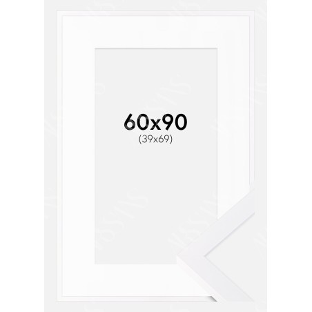 Cadre Blanc 60x90 cm avec Passe-partout 40x70 cm — Manufacture Arssans