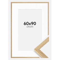 Cadre Chêne 60x90 cm avec Passe-partout 40x70 cm