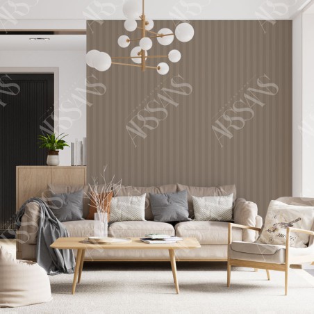 Papier Peint Bayadère Terre d'Argile — papier peint intissé brun pour salon