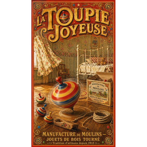 La Toupie Joyeuse – affiche & plaque vintage | Manufacture Arssans