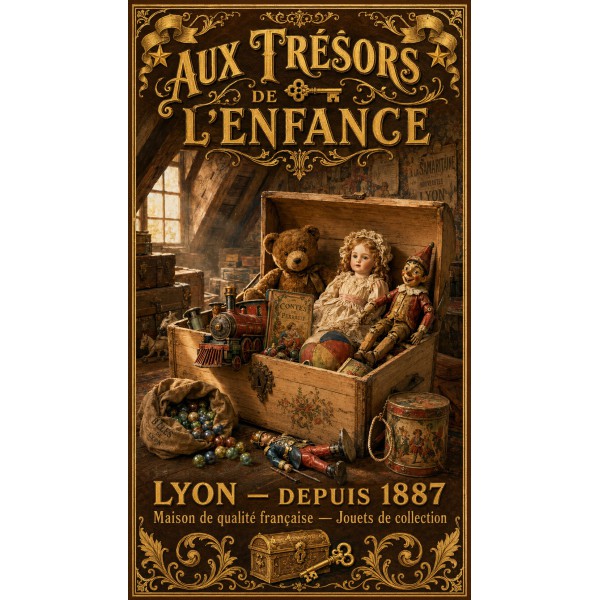 Aux Trésors de l'Enfance – affiche & plaque vintage | Manufacture Arssans