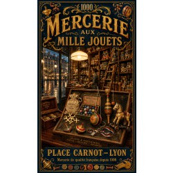 Mercerie aux Mille Jouets – affiche & plaque vintage | Manufacture Arssans