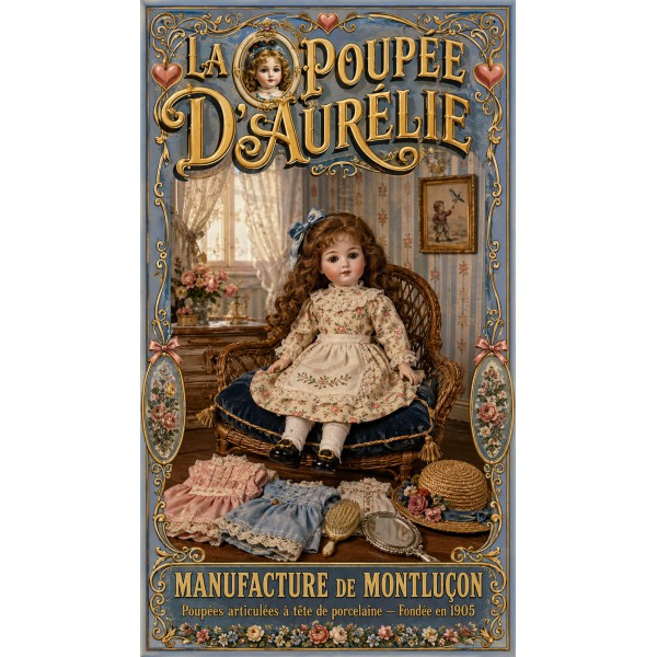 La Poupée d'Aurélie – affiche & plaque vintage | Manufacture Arssans