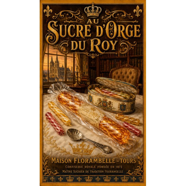 Au Sucre d'Orge du Roy – affiche & plaque vintage | Manufacture Arssans