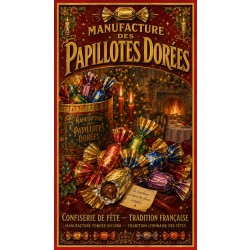 Manufacture des Papillotes Dorées – affiche & plaque vintage | Manufacture Arssans
