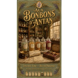 Aux Bonbons d'Antan – affiche & plaque vintage | Manufacture Arssans