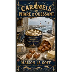 Caramels du Phare d'Ouessant – affiche & plaque vintage | Manufacture Arssans