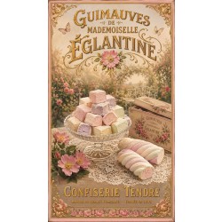 Guimauves de Mademoiselle Églantine – affiche & plaque vintage | Manufacture Arssans