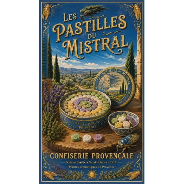 Les Pastilles du Mistral – affiche & plaque vintage | Manufacture Arssans