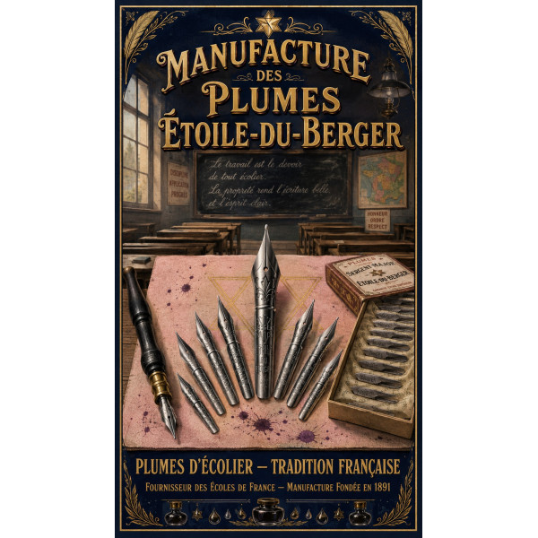 Manufacture des Plumes Étoile-du-Berger – affiche & plaque vintage | Manufacture Arssans