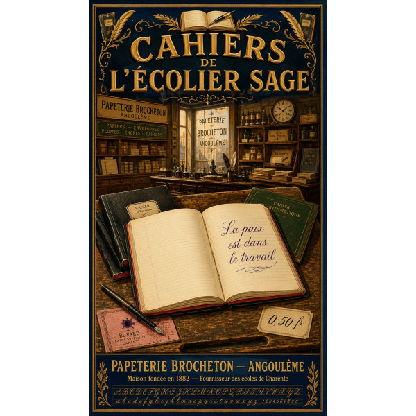 Cahiers de l'Écolier Sage – affiche & plaque vintage | Manufacture Arssans
