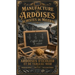 Manufacture des Ardoises Schistes du Mistral – affiche & plaque vintage | Manufacture Arssans