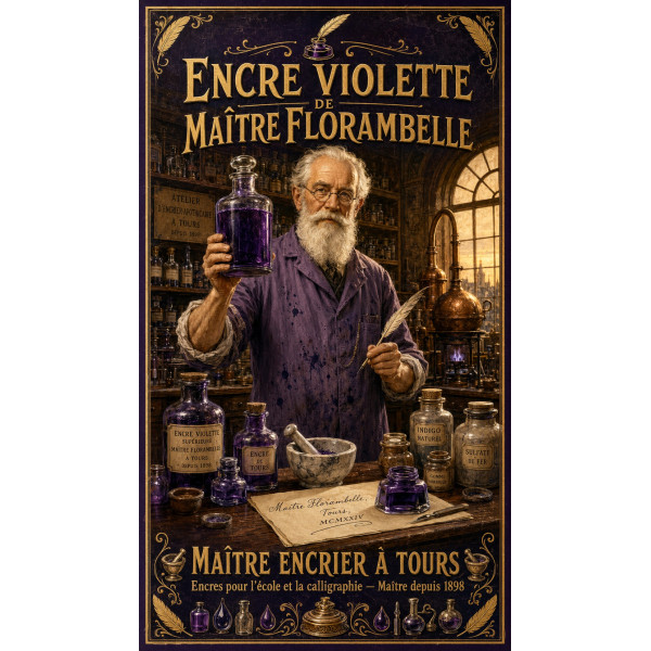 Encre Violette de Maître Florambelle – affiche & plaque vintage | Manufacture Arssans