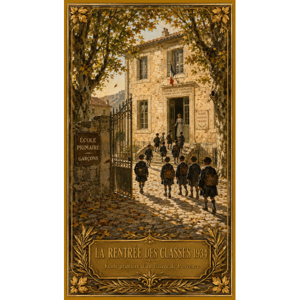 La Rentrée des Classes 1934 – affiche & plaque vintage | Manufacture Arssans