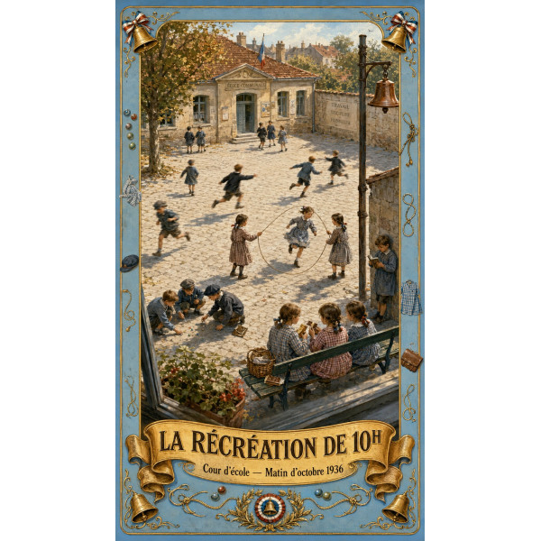 La Récréation de 10h – affiche & plaque vintage | Manufacture Arssans