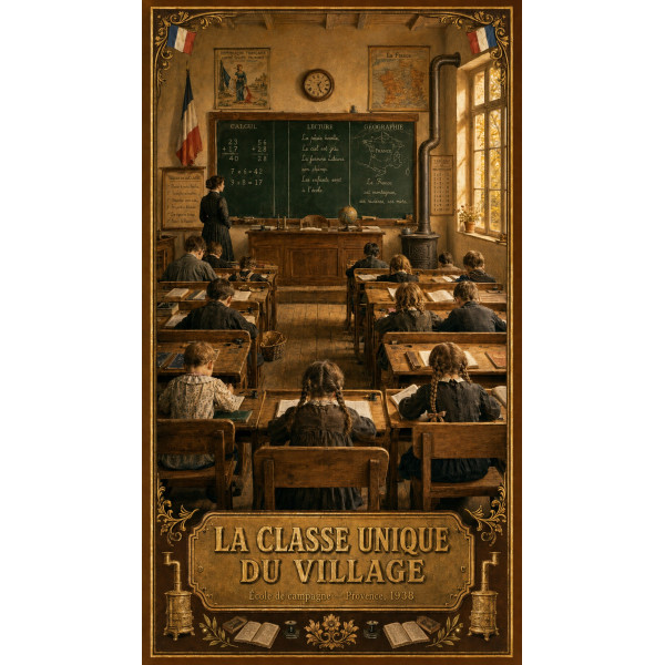 La Classe Unique du Village – affiche & plaque vintage | Manufacture Arssans