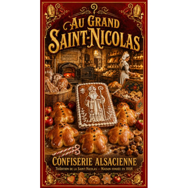 Au Grand Saint-Nicolas – affiche & plaque vintage | Manufacture Arssans