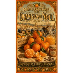 Manufacture des Oranges de Noël – affiche & plaque vintage | Manufacture Arssans