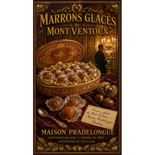 Marrons Glacés du Mont Ventoux – affiche & plaque vintage | Manufacture Arssans