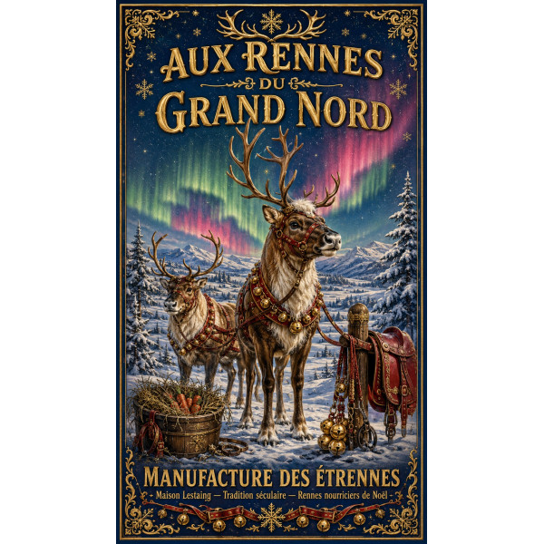 Aux Rennes du Grand Nord – affiche & plaque vintage | Manufacture Arssans