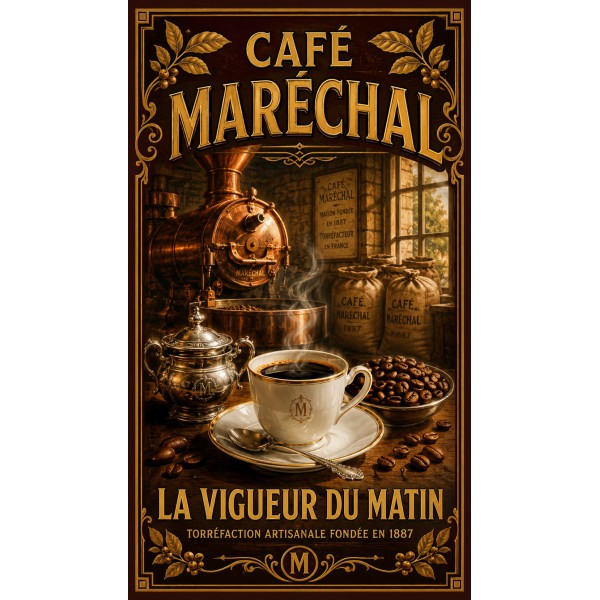 Café Maréchal – affiche & plaque vintage | Manufacture Arssans