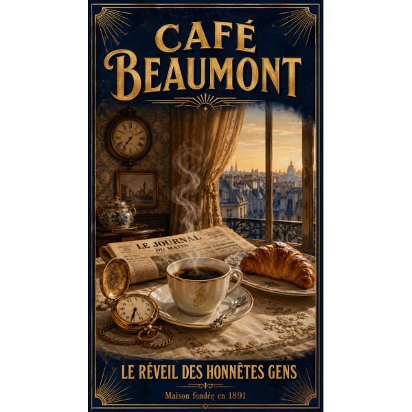Café Beaumont – affiche & plaque vintage | Manufacture Arssans