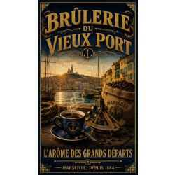 Brûlerie du Vieux Port – affiche & plaque vintage | Manufacture Arssans