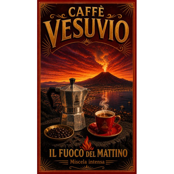 Caffè Vesuvio – affiche & plaque vintage | Manufacture Arssans