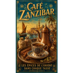 Café Zanzibar – affiche & plaque vintage | Manufacture Arssans