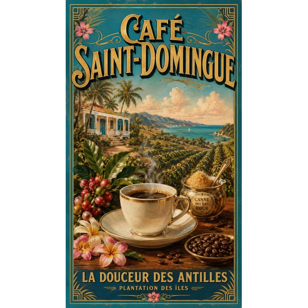 Café Saint-Domingue – affiche & plaque vintage | Manufacture Arssans