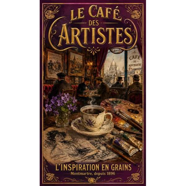 Le Café des Artistes – affiche & plaque vintage | Manufacture Arssans