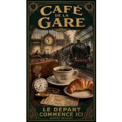 Café de la Gare – affiche & plaque vintage | Manufacture Arssans