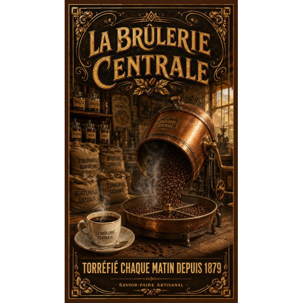 La Brûlerie Centrale – affiche & plaque vintage | Manufacture Arssans
