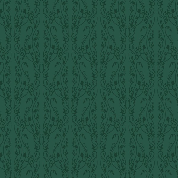 Papier Peint Arabesque Volutea Vert Sapin — Ambiance 1