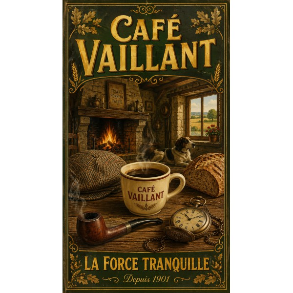 Café Vaillant – affiche & plaque vintage | Manufacture Arssans