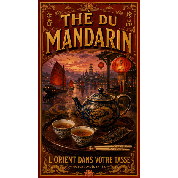 Thé du Mandarin – affiche & plaque vintage | Manufacture Arssans