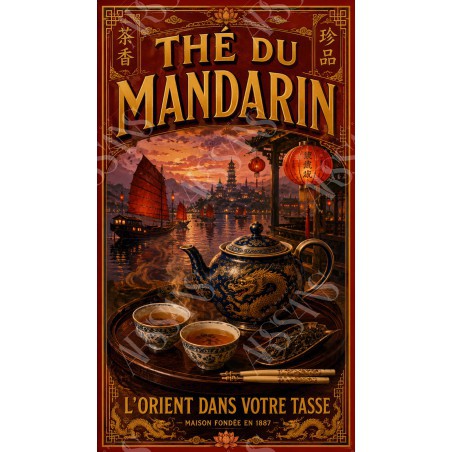 Thé du Mandarin – affiche & plaque vintage | Manufacture Arssans